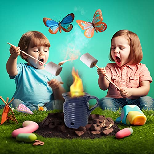 Hpoeude Blue Ceramic Tabletop Fire Pit, Table Top Fire Pit, Mini Small Fire Pit Bowl, Outdoor Indoor Portable Fireplace #TOP3