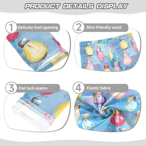 Colorful Christmas Light Bulbs Kids Baby Girls Athletic Leggings Fashion Full Length Activewear Running3