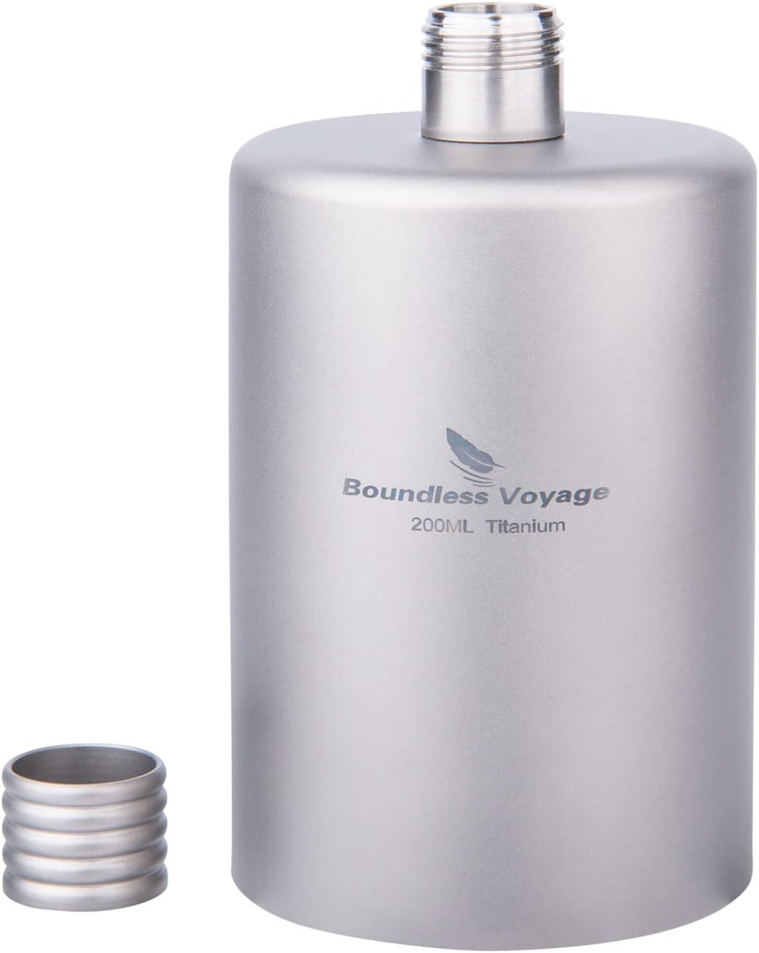 Boundless Voyage Titanium Hip Flask Pocket Flagon Camping Portable Alcohol Bottle Drink Sports Water Bottle 200ml/6.7oz-Ti3068D, DTI3068DLD