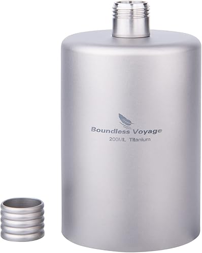Boundless Voyage Titanio Hip Flask Pocket Flagon Camping Portátil Alcohol Botella Bebida Deportes Botella de Agua 6.8 fl oz6.7oz-Ti3068D