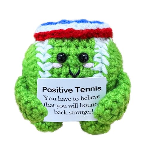 Fouliki Handmade Crochet Tennis,Birthday Gift for Fans and Friends,Emotional Support Gifts for Tennis Enthusiast,Custom Gift for Men and Women Ball Players,Funny Desk Decor
