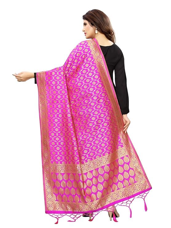 Women's Poly Silk Banarasi Jacquard Dupatta4