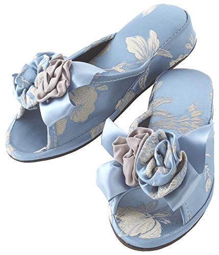 ロイヤルアーデン アクアフラワー スリッパ クラシックブルー・76259