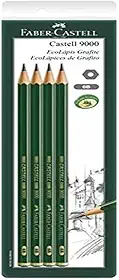 Lápis Grafite 6B, Faber-Castell, SM/C90006B, Ecolápis, Linha Castell 9000, 4 Unidades