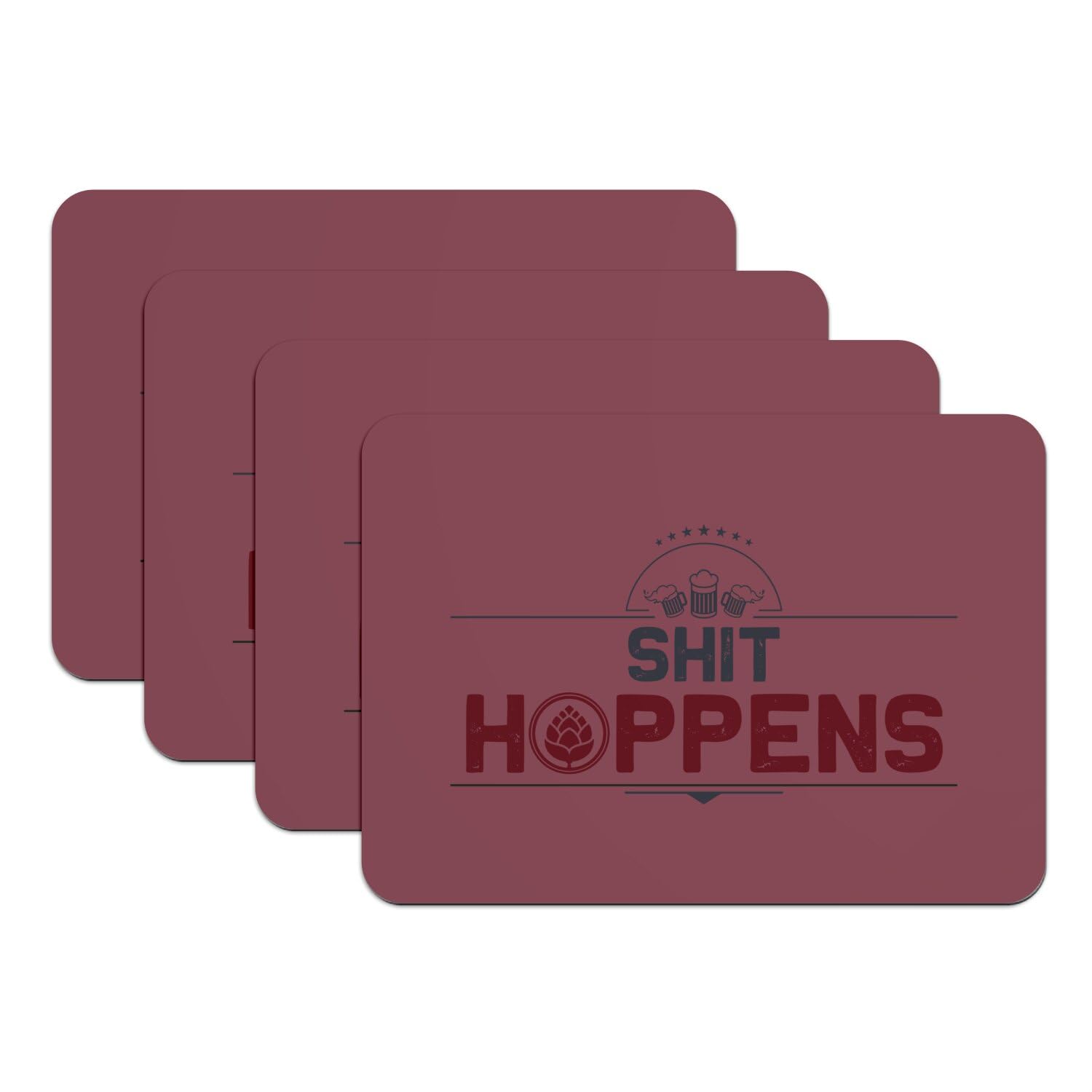 Lot de 4 sets de table bière rouge, cadeau idéal pour bar