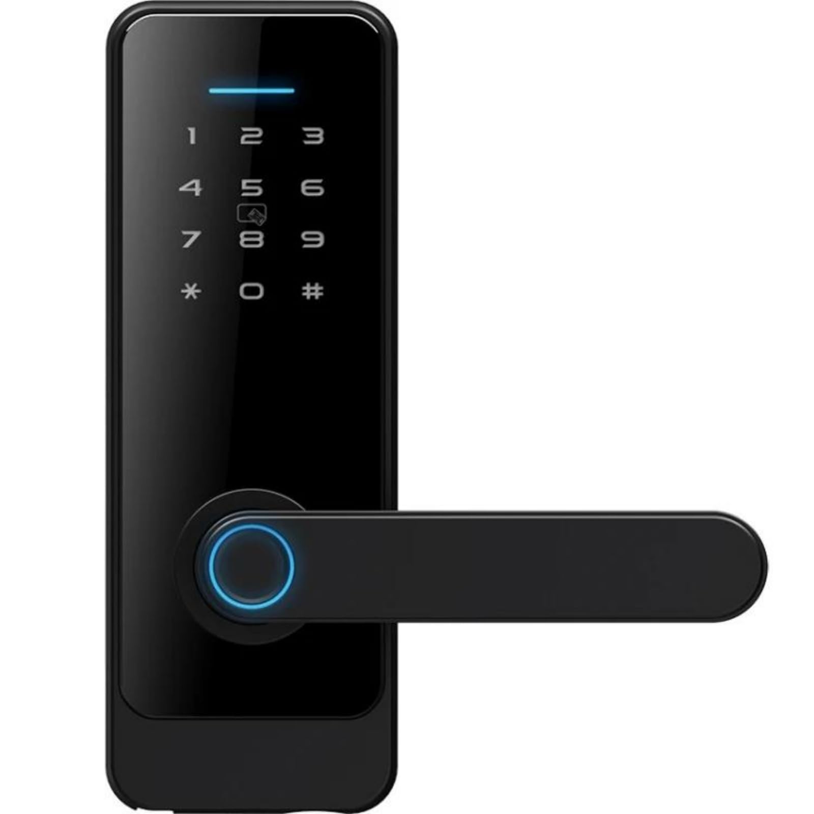 Cerradura inteligente Tuya, cerradura de puerta sin llave con huella dactilar, Bluetooth, Wi-Fi, contraseña, tarjeta IC y control remoto con llave, seguridad mejorada.,Tuyaapp