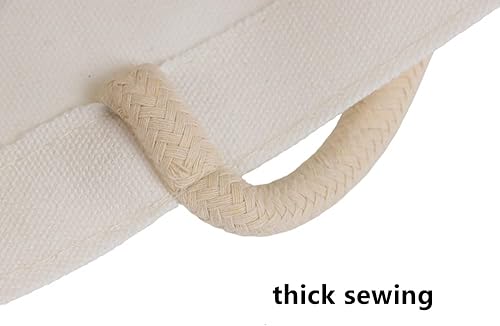 Miniatura 7 de TOPTIE Bolsa de mano blanca en blanco con asa, bolsa de playa de lona de yute, bolsa de regalo para fiestas