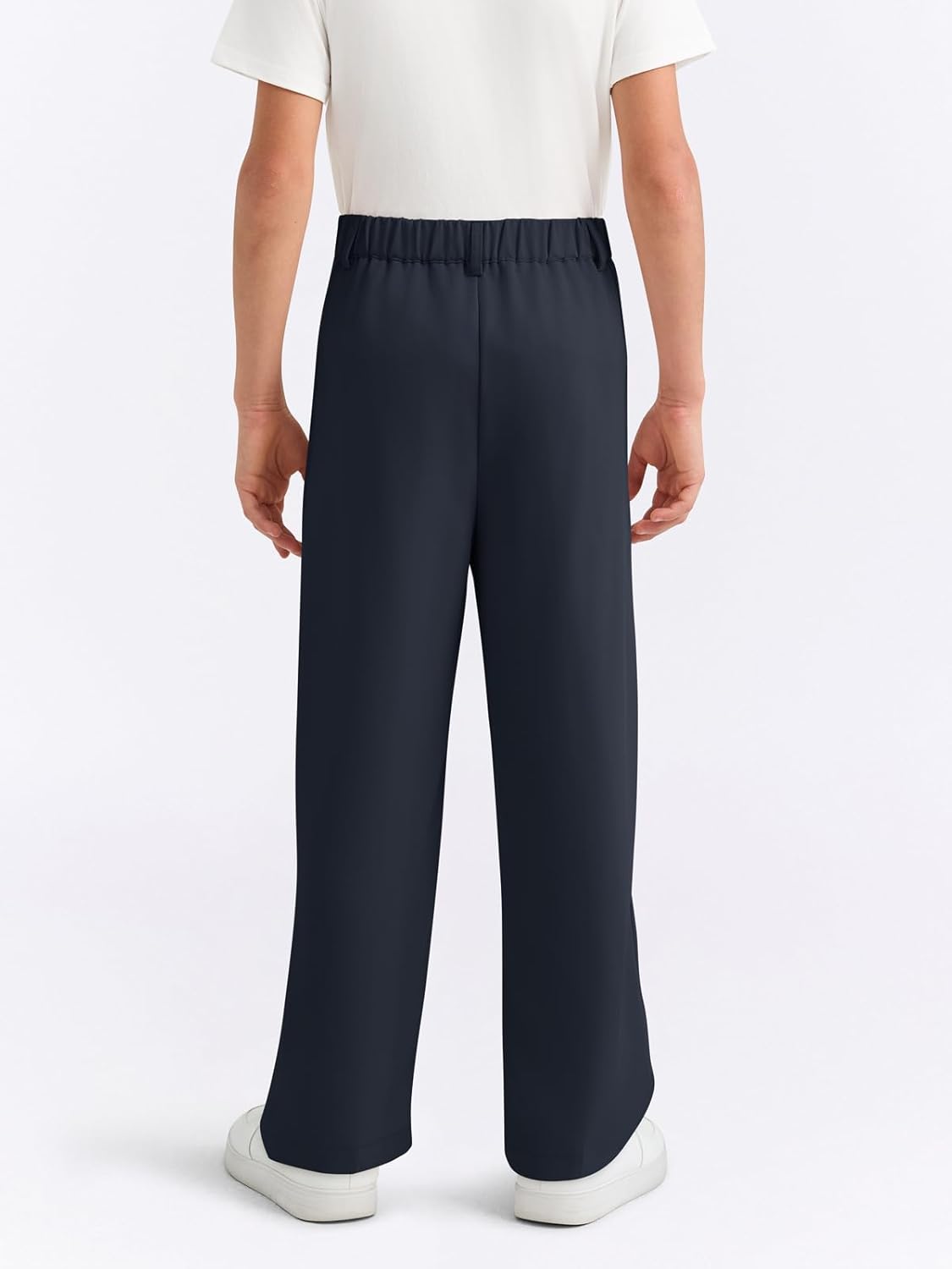 Haloumoning Boys Dress Pants Kids High Waisted Wide Leg Uniform Pants Casual Trousers with Pockets 5-14 Years - Image 3