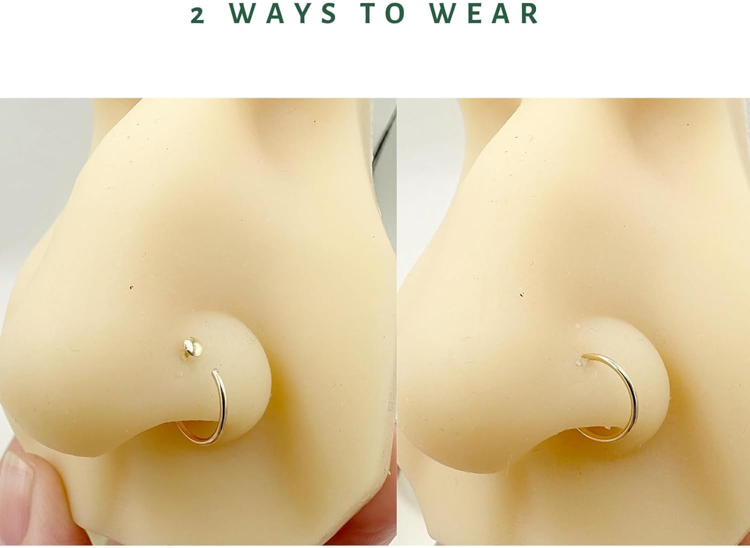 LUCKYJEWUS Small Thin Gold Nose Ring Hoop for Women, 14k Gold Filled or 925 Sterling Silver - 20G/22G/24G Adjustable Nose Piercing Jewelry (5mm–6mm, 6–7mm, 7–8mm) - Image 8