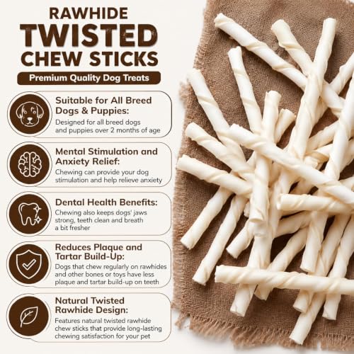 Image of Petlicious & More 100% Natural Rawhide Sticks 500 Gm for Adult Dogs
