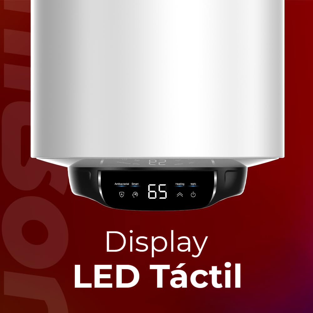 Nilson Termo Eléctrico Vertical 50 Litros NT5000EADW. Display LED, Instalación Vertical, 1500W, Incluye Kit de Montaje, Resistencia de Acero inoxidable, Blanco, Eficiencia Energética Clase B