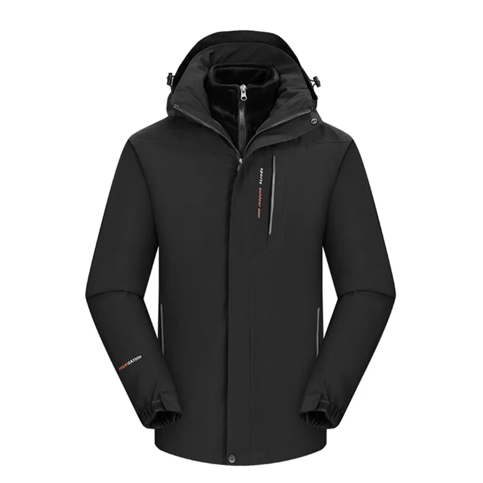 Giacca da trekking spessa 3 in 1 uomo, impermeabile, invernale, antivento, calda, campeggio Per Uomo