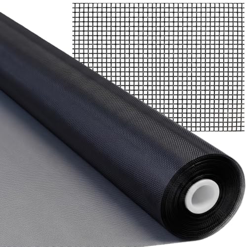 DOCA 48' x 102' Fiberglass Window Screen Mesh, Screen Door Replacement, Mesh Roll for Patio, Porch & Sliding Door, Replacement Screens for Windows - Charcoal