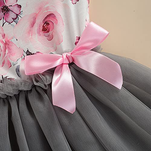 Image of OMLI Girls Midi /Knee Length Festive /Wedding Dress Frock /Girl's Kids Dress | Summer Dress One Piece | Cotton | Solid Floral Dresses (Grey)