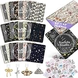 KACIOLA STUDIO 24PCS Vintage Floral Skin for E-Reader, and 4PCS Type C Charms for E-Reader with Scrapbook Stickers, 6.2"x4.3" Skin Front and Back Decal Inserts for Basic (Vintage Floral)