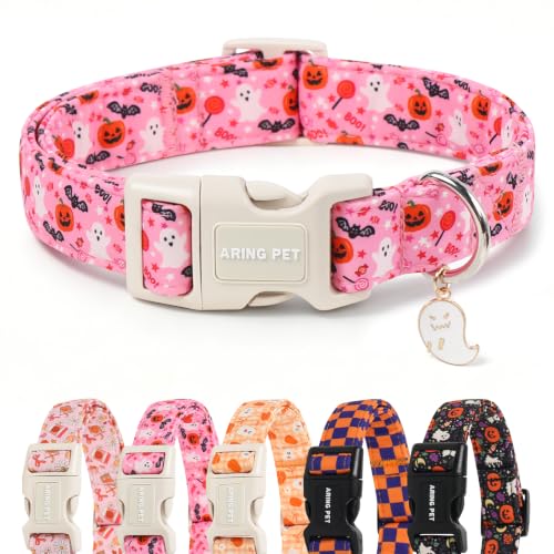 Image of ARING PET Halloween Dog Collar for Puppy Small Medium Large Dog-Pink M
