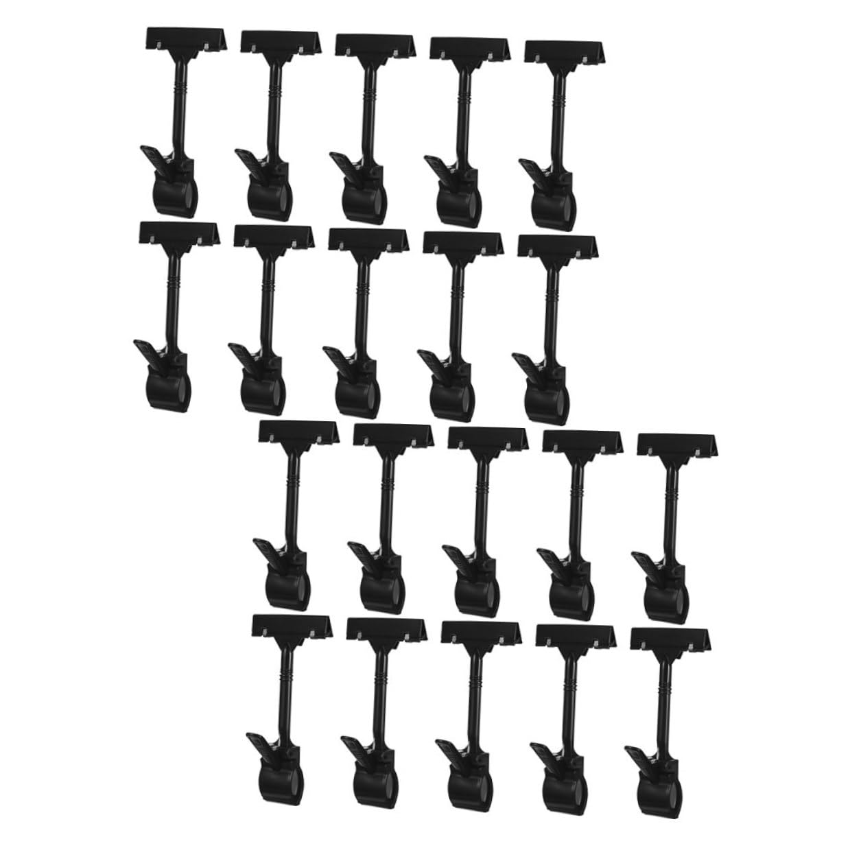 SHINEOFI 21 pezzi Clip per Cartellini Rotanti in Plastica Supporti per Etichette per Supermercati e Negozi Design per Fissaggio Sicuro e Installazione Rapida