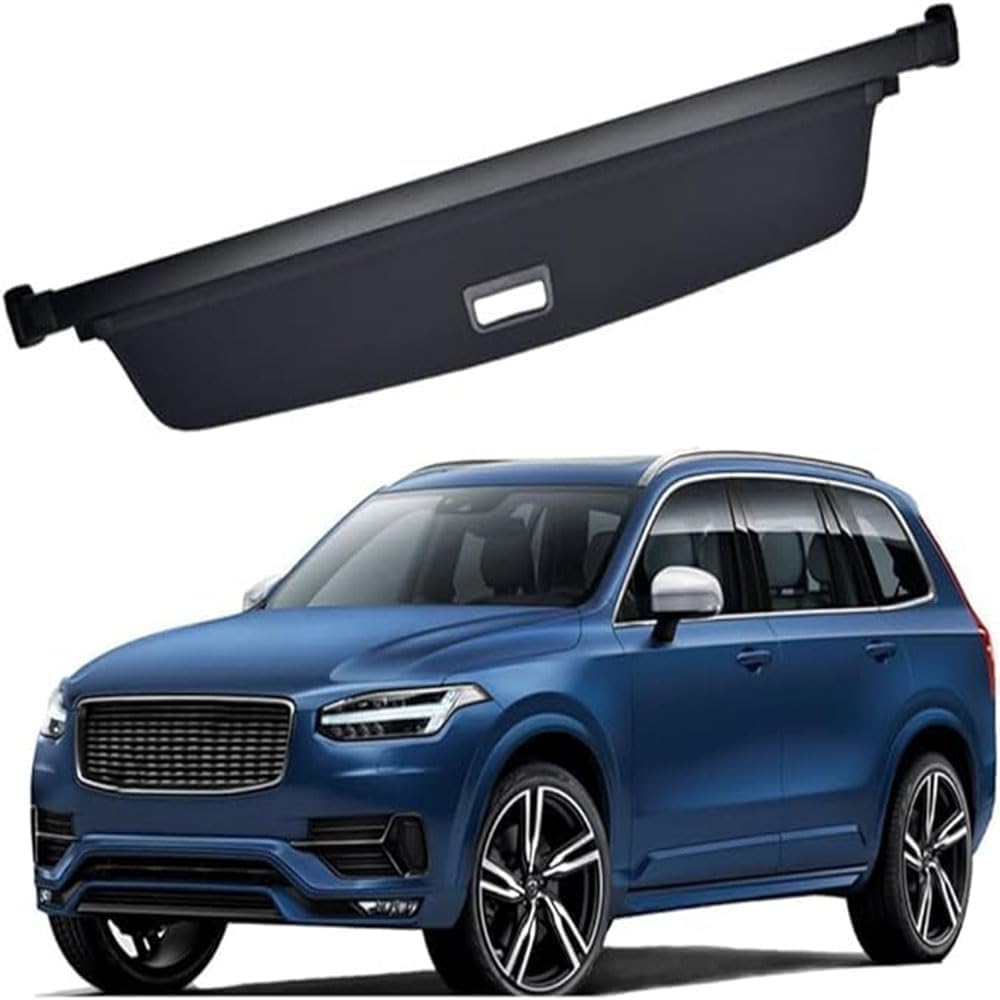 Cubierta retráctil de maletero para Volvo XC90 2015-2023 con estante protector rígido