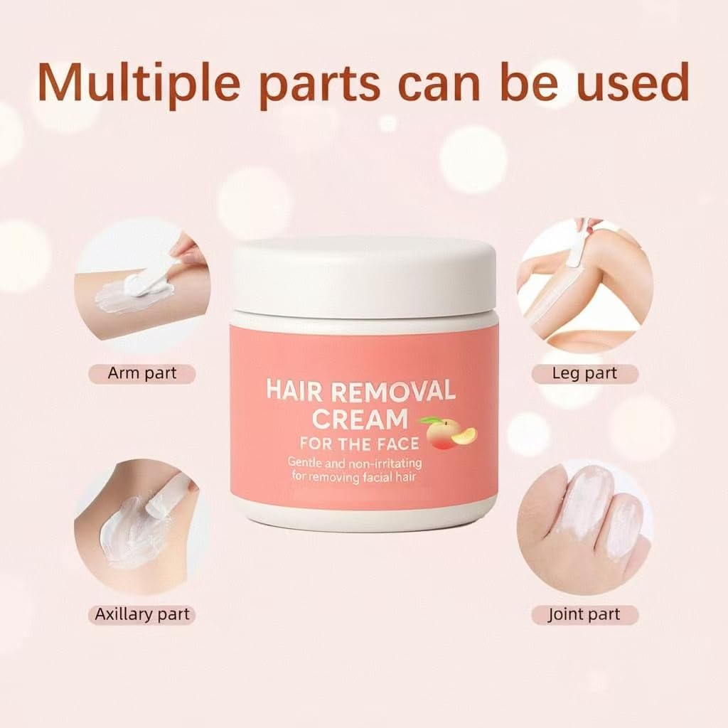 Crema depilatoria per il viso LuxevéRia 50 ml, crema depilatoria alla pesca, crema lenitiva per la cura depilatoria, trattamento per una pelle liscia per donne e uomini,3PCS