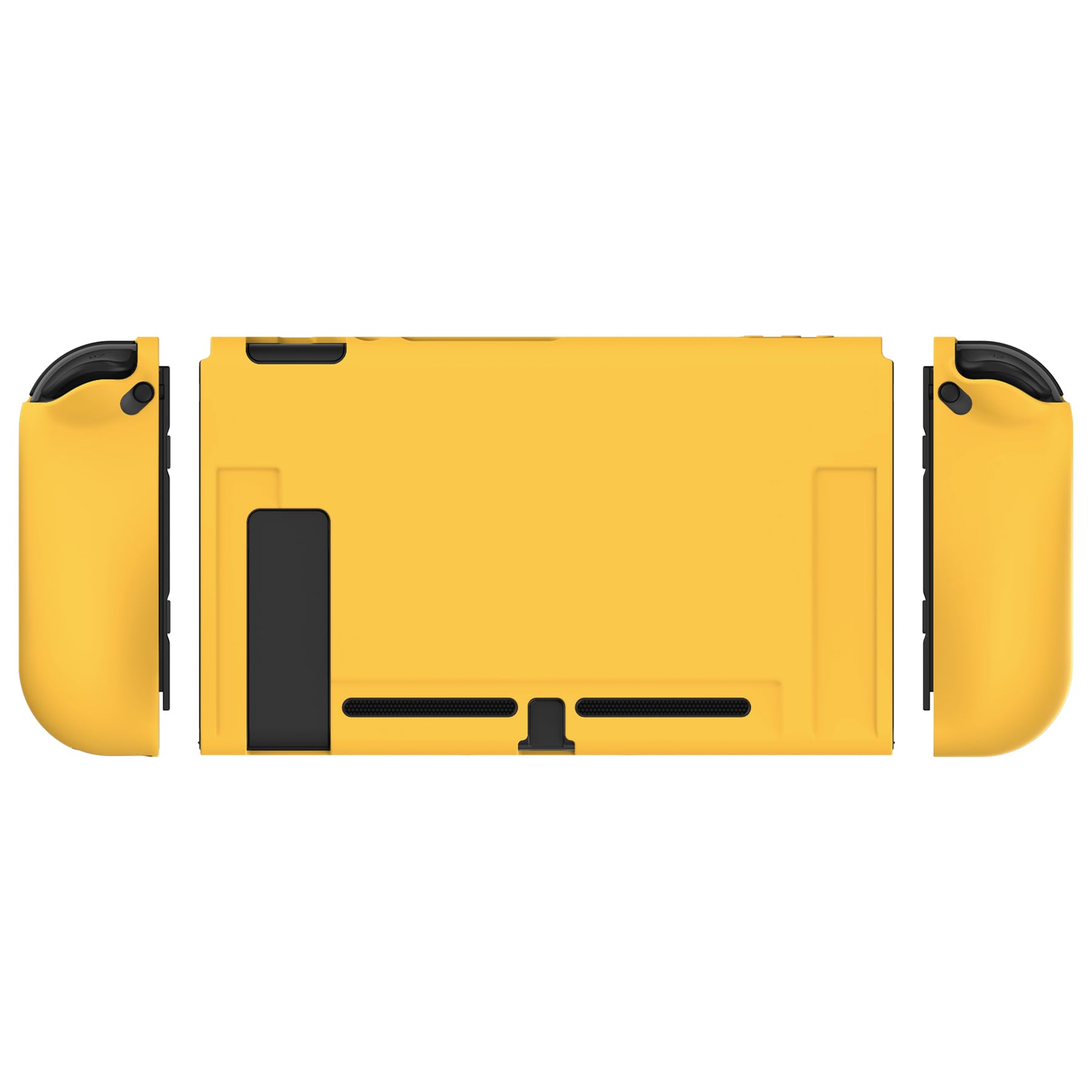 PlayVital Cover Protettiva Custodia per Nintendo Switch Copertura Morbida TPU Case per NS Switch Joycon Console con Copri Tasti ABXY Direzionali Colorati-Giallo