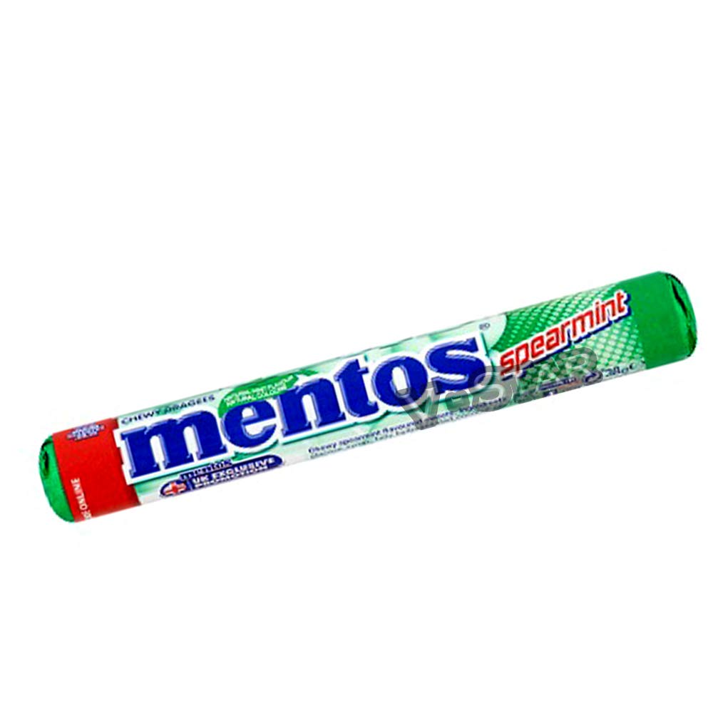 New MENTOS ROLLS CHEWY DRAGEES SWEETS CANDY ASORTED FLAVOURS FULL BOX (Mentos Spearmint Roll 40 x 38g)