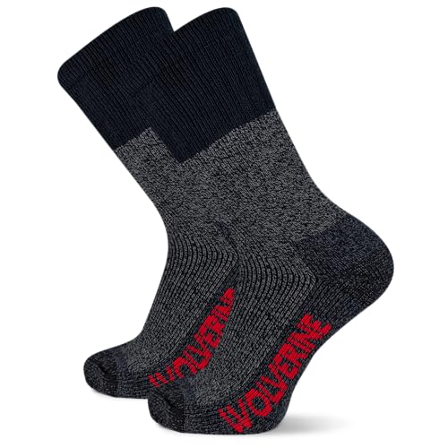 Wolverine Men's Upland Thermal Wool Boot Crew-2 Pairs-Warm Cushion & Moisture Wicking