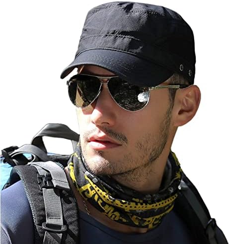 Pyrafox Mens Waterproof Army Cap Short Brim Breathable Military Cap Adjustable Classic Baseball Cap