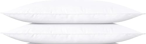 Juego de 2 almohadas tamaño King, extra planas, suaves, hipoalergénicas, de felpa, alternativas, para dormir de espalda, estómago o de lado, 20 x 36