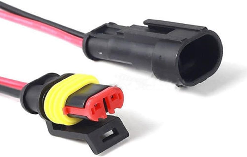 Etopars 10 X 2 Pin Way Car Auto Waterproof Electrical Connector Plug Socket Kit with Wire AWG Gauge Marine