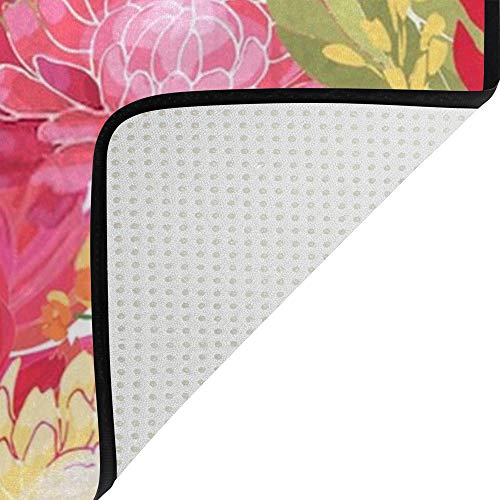 Tapis velours corail Ruchen imprimé floral haut de gamme