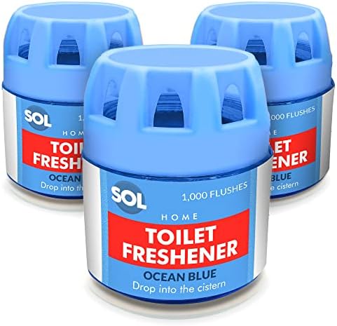 3pk Toilet Fresheners x 70g | Each Ocean Scented Blue Toilet Cistern Blocks Lasts for 1000 Flushes | Toilet Cleaner for Cistern Prevents Limescale | Toilet Blocks for Cisterns