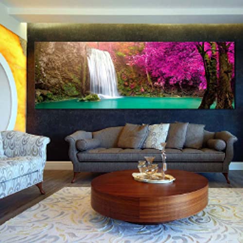 Mur art photo coucher de soleil plage mer cascade déco salon