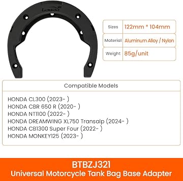 Loboo Tank Bag Ring Quick Disassembly And Non-Contact With The Paint Surface Of The Fuel Tank Will Not Damage The Paint Surface, Compatible With HONDA CM300 CM500 CL300 CB650 Xiangshuai Cangyun 500