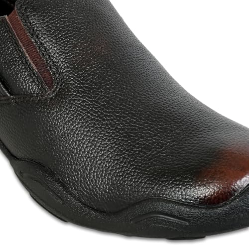 Image of Allen Cooper Genuine Leather Casual Shoes with Ankle Support, Anti Slip Technology, Better Padded and Cotton-Like Memory Foam Cushion Insole(24815Color Options- Black /Brown, Sizes- 6,7,8,9,10)