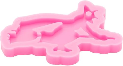 Miniatura 3 de Molde de silicona superbrillante para llavero de bruja de Halloween que conduce una escoba, molde de silicona para fundición de resina epoxi, moldes