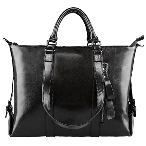 S-ZONE 3-Way Women Genuine Leather Shoulder Bag Work Tote Handbag