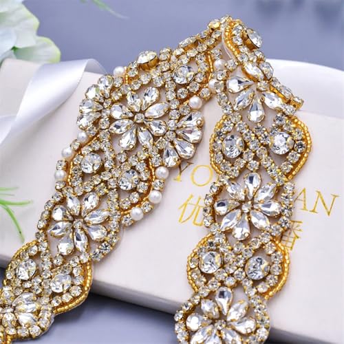 Women Bride Belt Luxury Wide Rhinestoness Applique For Evening Wedding Dress Belts3