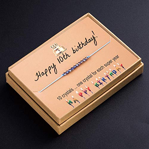 Kgbncie 9Th Birthday Gifts Bracelet For Girls 9 Crystal Beads For 9 Year Old Girl Adjustable Jewelry Gift For Her #TOP4