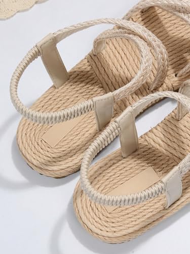 Verdusa Women's Casual Cross Woven Sandals Vacation Summer Beach Flat Sandals Shoes3