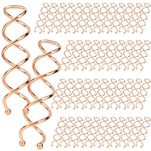 Épingles à cheveux en spirale anti-rayures couleur or rose avec embouts ronds protecteurs