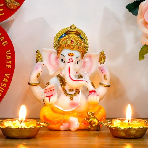 Estatua de Ganesha en Polystone Dorado miniatura 4