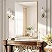 BEAUTYPEAK Rechteckiger Wandspiegel,120x75cm Badezimmerspiegel mit Gold Aluminiumrahmen, Bruchsicherer Wandspiegel für Bad, Schlafzimmer, Wohnzimmer, Rectangular Bathroom Mirror