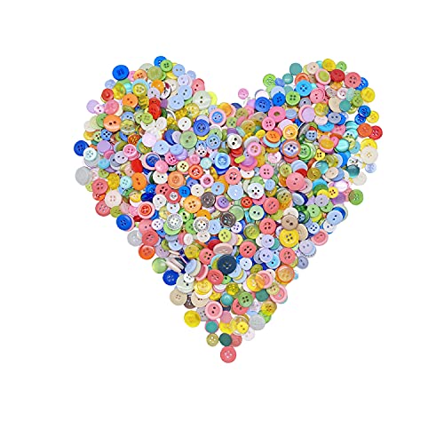 1000 Pcs Buttons, Assorted Sizes Round Buttons for...