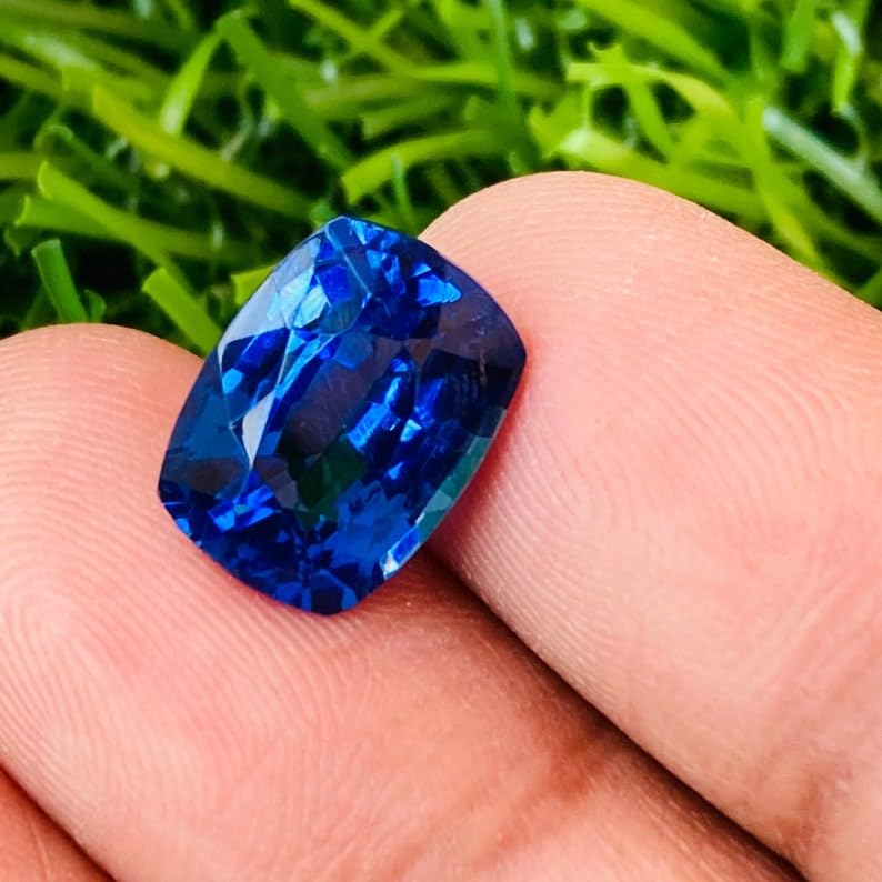 Tanzanite naturelle coussin 12x9mm pour création de bijoux DIY