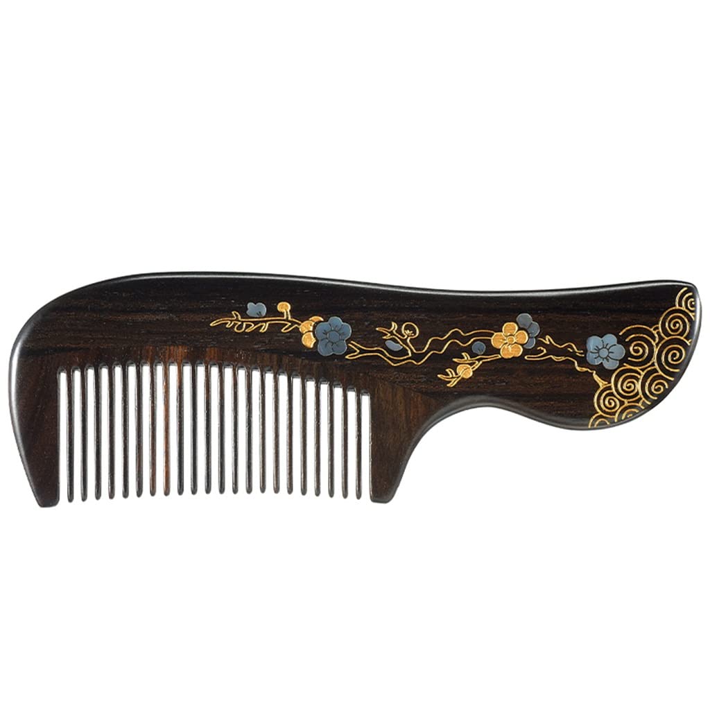 Ebony Inlaid Shell Comb Home Portable Massage Long Hair Short Personal Gift Care