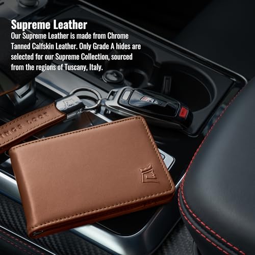 Kings Loot Wallet for Men | Minimalist Slim RFID Blocking Leather Design with Cash Pocket & Card Pull Strap | Holds 1-15 Cards | Stylish & Durable Wallets (Bourbon)2