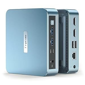 Trycoo WI-6 Pro Mini PC,12th Gen N100 Mini Computer, 8GB DDR4 RAM 256GB SSD, Triple 4K Output/2*USB3.0/WiFi/Bluetooth/Full Function Type-C/Gigabit Ethernet for Everyday Use