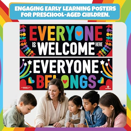 Image of Sproutbrite 2 Pack 13.5 inch x 39 inch Welcome Posters for Classroom