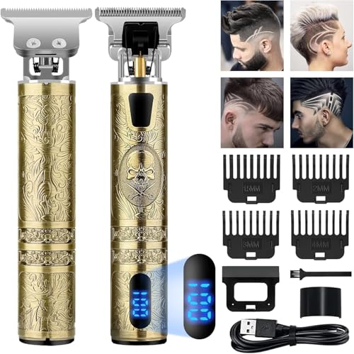 Tondeuse Cheveux Hommes, Tondeuse Barbe Electriques Professionnelle, Sans Fil Rasoir, Écran à LED, Rechargeable, Silencieuse pour les Enfants et la Famille