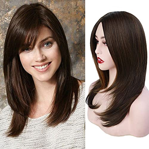 ColorfulPanda Perruques Brune Perruques longues Cheveux Perruque Cosplay Femmes Synthétiques Perruques 20inch (Brune)